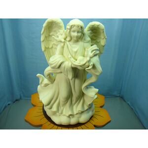 Vtg Partylite Angel of Peace Bisque Porcelain Taper Candle Holder